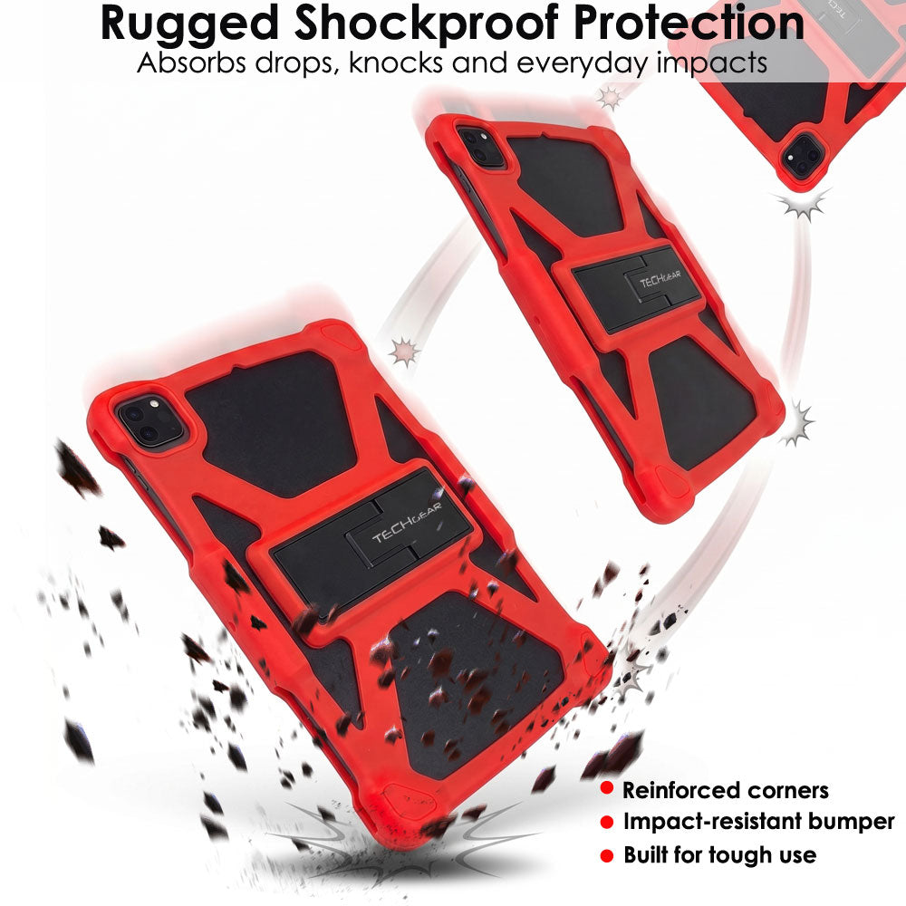 TECHGEAR Universal Tablet Case 10 Inch (9.7–11") - Rugged Bumper Case with Stand, Adjustable Fit Shockproof Protective Cover for iPad, Samsung, Lenovo, Android Tablets