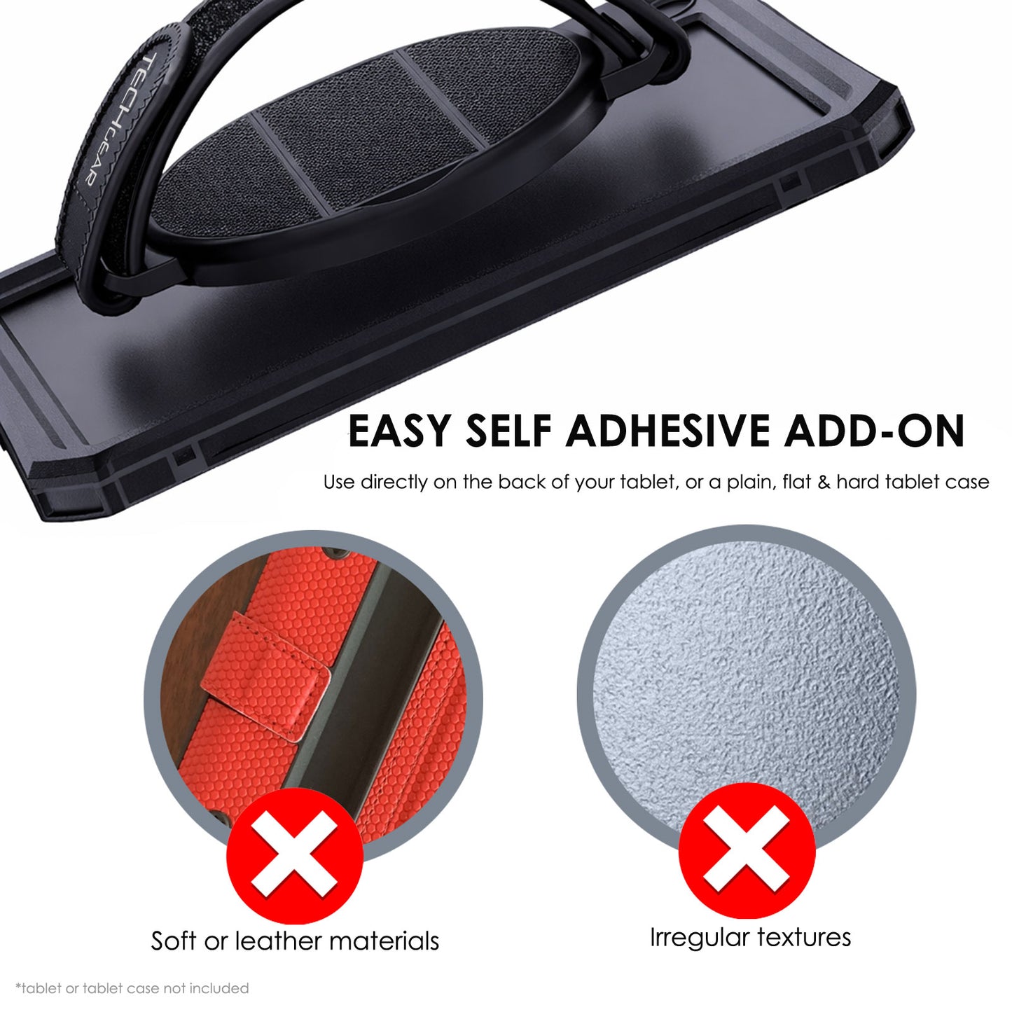 TECHGEAR Universal Tablet Hand Strap Holder & Stand – 360° Rotating Grip with Kickstand for iPad & Tablets 7–13"