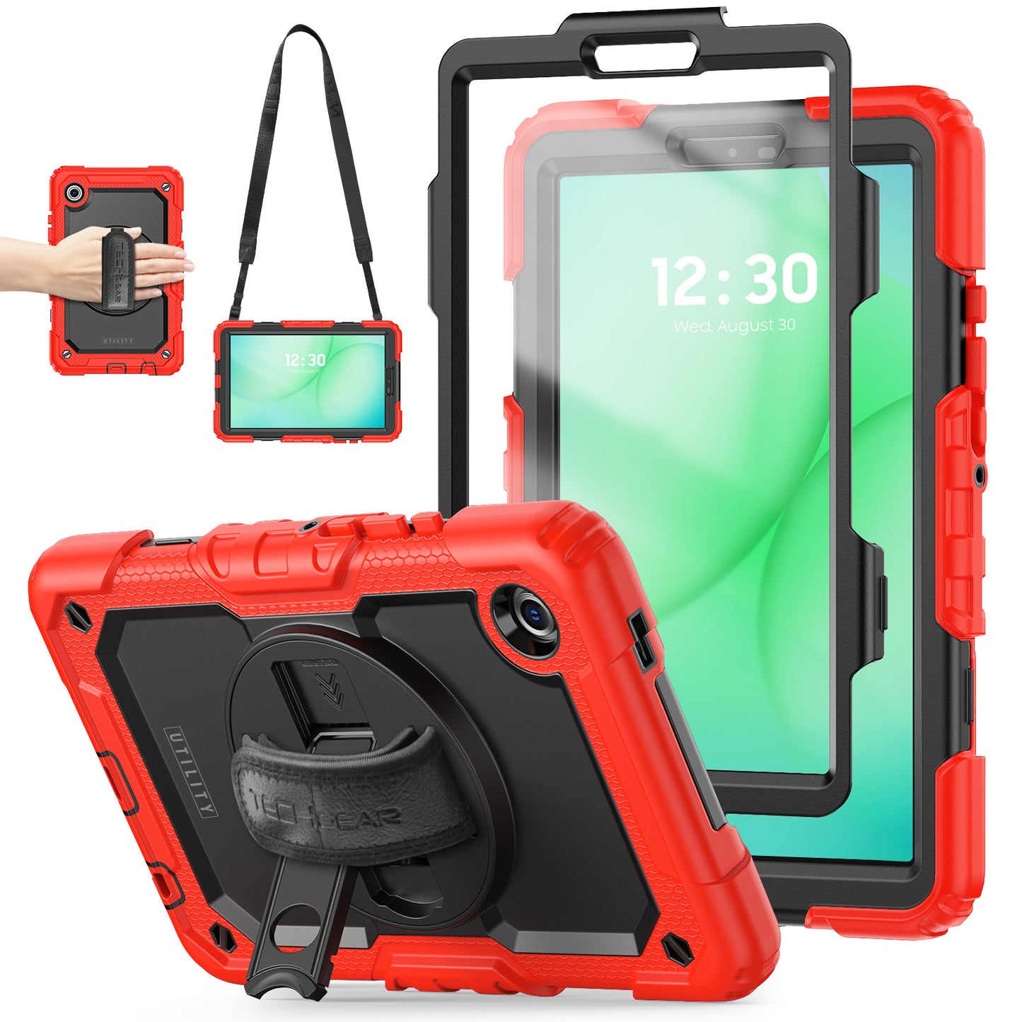 TECHGEAR UTILITY Case for Samsung Galaxy Tab A11 8.7" (SM-X130 / SM-X135) Tough Rugged Shockproof Case, 360 Stand, Hand Strap & Shoulder Strap