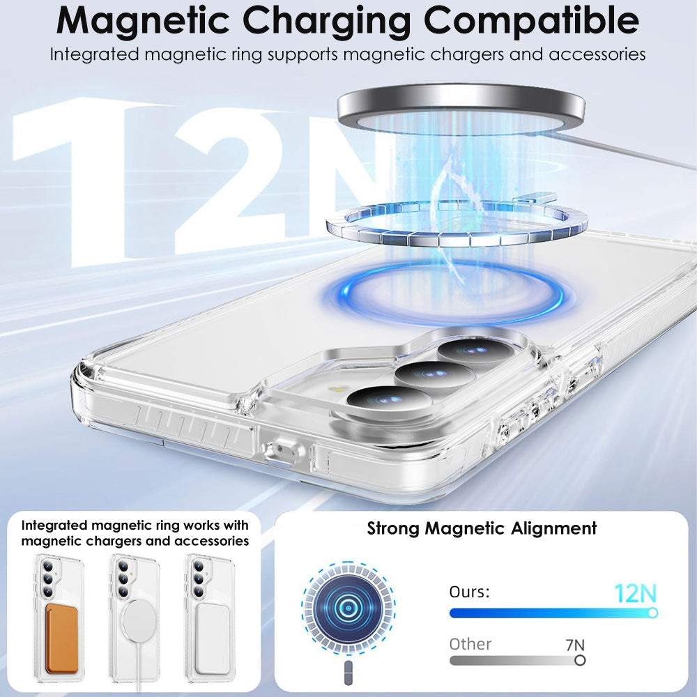 TECHGEAR Clear Magnetic Case for Samsung Galaxy S26 Plus – Slim Transparent Shockproof Cover with MagSafe Compatible Wireless Charging