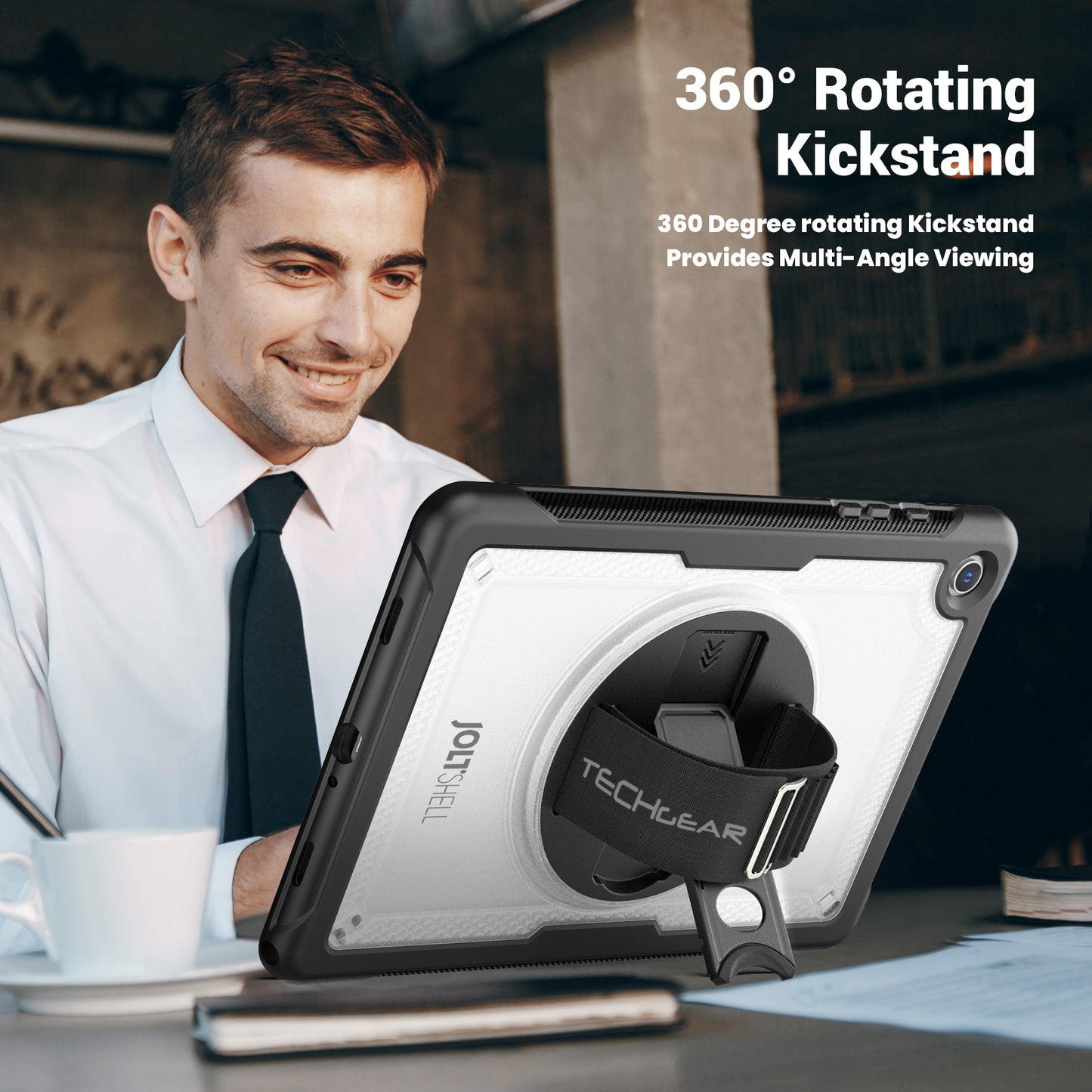 TECHGEAR JOLT Case for Samsung Galaxy Tab A11+ (A11 Plus) 11" (SM-X230 / SM-X236) – Slim Rugged Case with 360° Stand, Hand Strap & Shoulder Strap