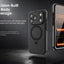 TECHGEAR Waterproof Magnetic Stand Case for iPhone 17 Pro 6.3" – IP68 Shockproof MagSafe Compatible Cover (Black / Orange)