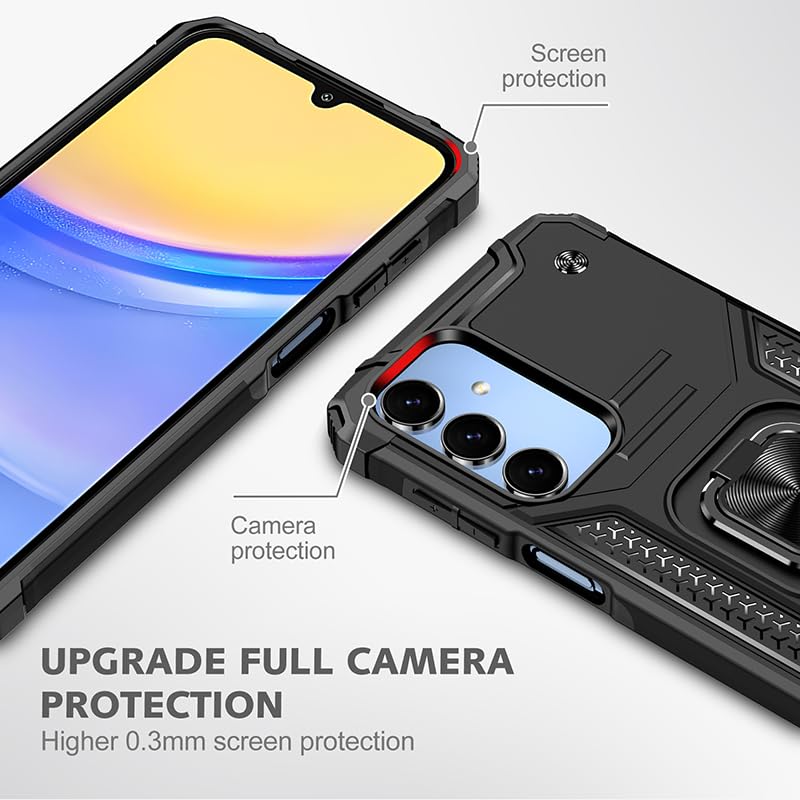 [Tough Armour] Samsung Galaxy A16 5G / A16 4G Military Grade Heavy Duty Protective Case with Magnetic Metal Ring Kickstand
