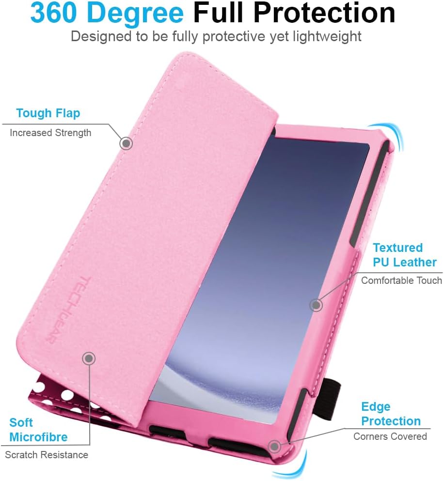 [Folio Case] Smart Cover Stand with Auto Sleep/Wake & Hand Strap for Samsung Galaxy Tab A9 Plus 11" (SM-X210 / SM-X215)