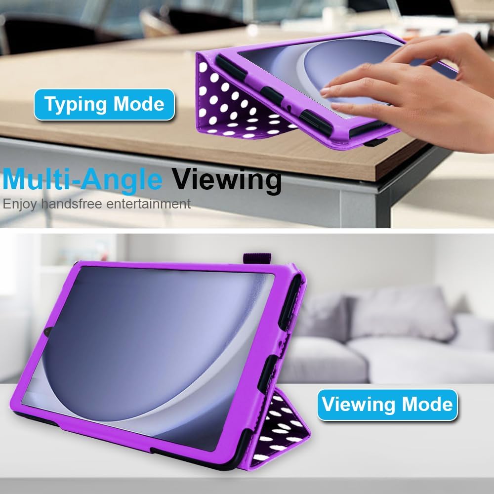 [Folio Case] Smart Cover Stand with Auto Sleep/Wake & Hand Strap for Samsung Galaxy Tab A9 Plus 11" (SM-X210 / SM-X215)
