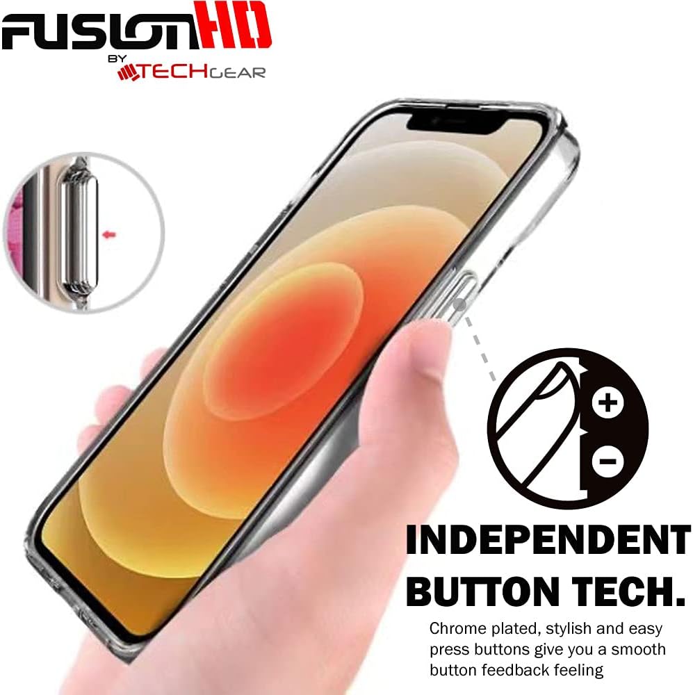 [Fusion HD Case] Shockproof Fused Gel Bumper & Hard Back Slim Clear Cover for iPhone 13 Mini