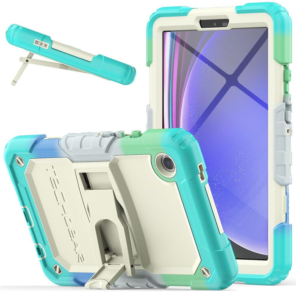 [ArmourSHIELD Case] Full Body Tough Rugged Case with Folding Stand & Screen Protector For Samsung Galaxy Tab A9 8.7" (SM-X110 / SM-X115)