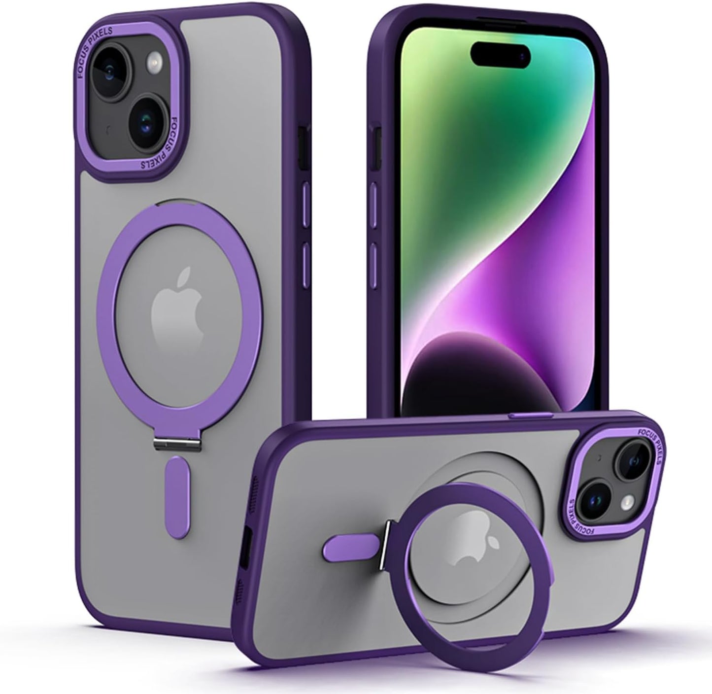 [Fusion Armour Ring] Premium Tough Protective Magnetic Ring Kickstand Case, MagSafe Case for iPhone 15 Plus 6.7"