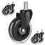 Office Chair Wheels 10mm Stem Rubber Swivel Chair Casters for all Floors Including Hardwood Floors, Ultra Heavy Duty Rollerblade Castors Compatible with IKEA Office Chairs