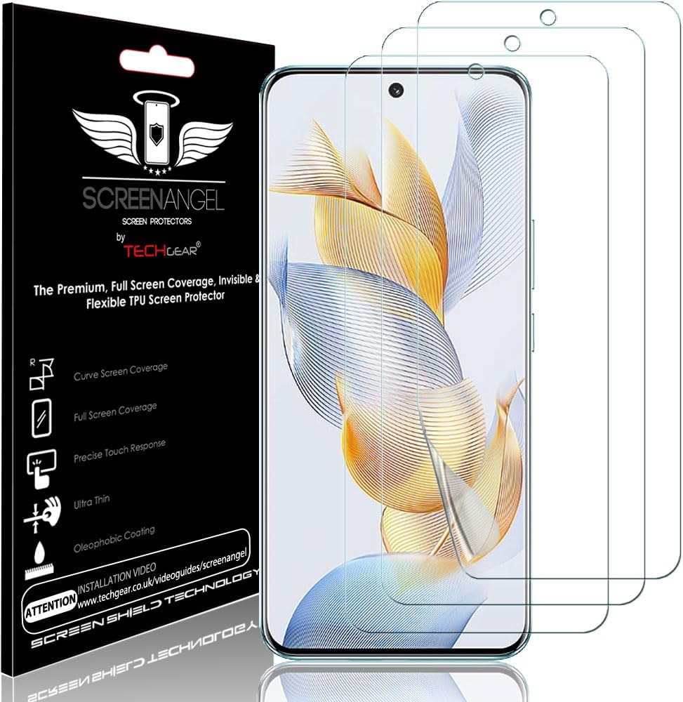 [Screen Angel Edition] Case Friendly Screen Protector [Bubble Free] [FULL Screen Coverage] HD Clear Flexible TPU Film For Honor 90 5G