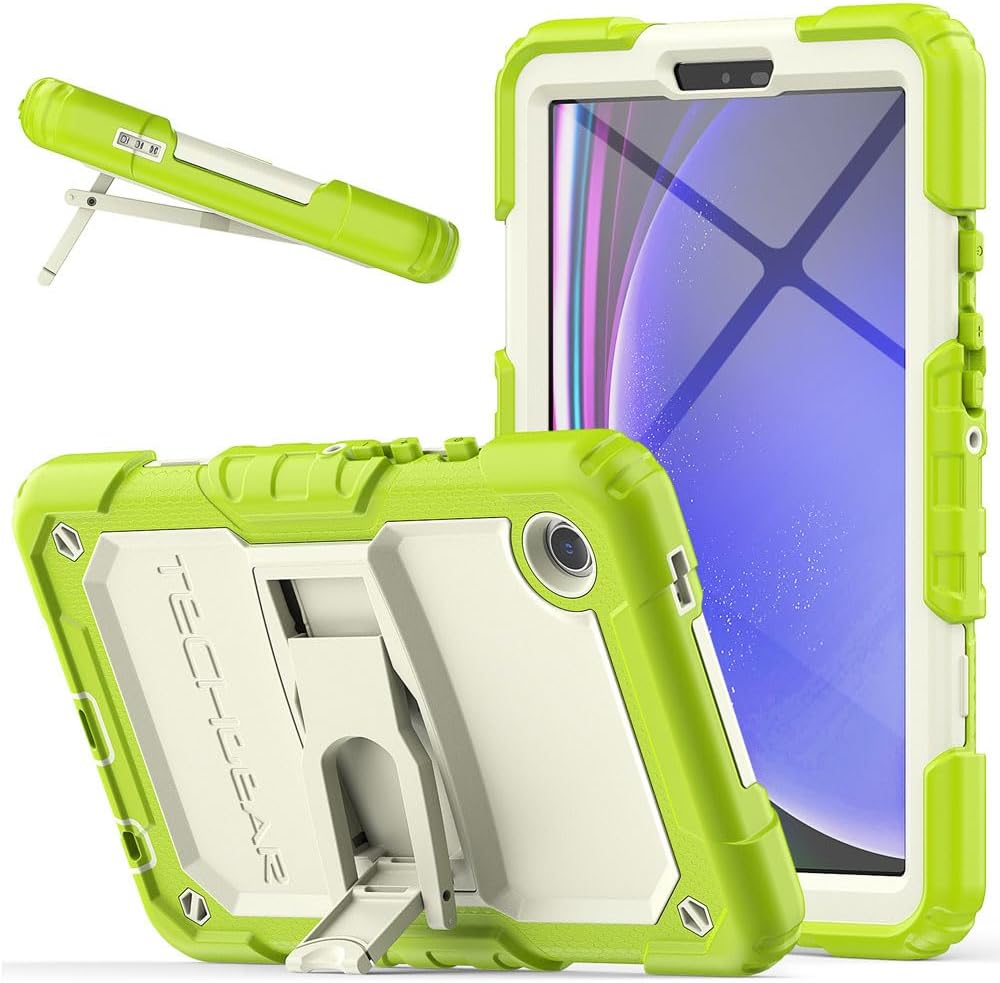[ArmourSHIELD Case] Full Body Tough Rugged Case with Folding Stand & Screen Protector For Samsung Galaxy Tab A9 8.7" (SM-X110 / SM-X115)
