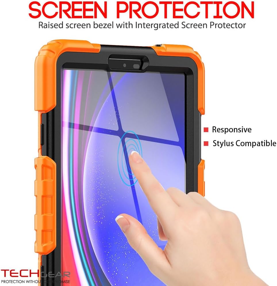 [ArmourSHIELD Case] Full Body Tough Rugged Case with Folding Stand & Screen Protector For Samsung Galaxy Tab A9 8.7" (SM-X110 / SM-X115)