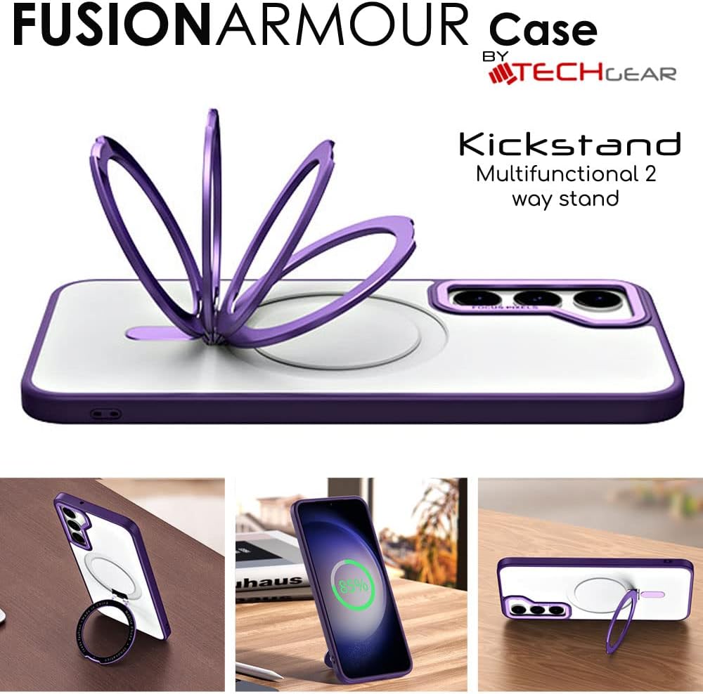 [Fusion Armour Ring] Premium Tough Protective Magnetic Ring Kickstand Case, MagSafe Case for Samsung Galaxy S24 Plus