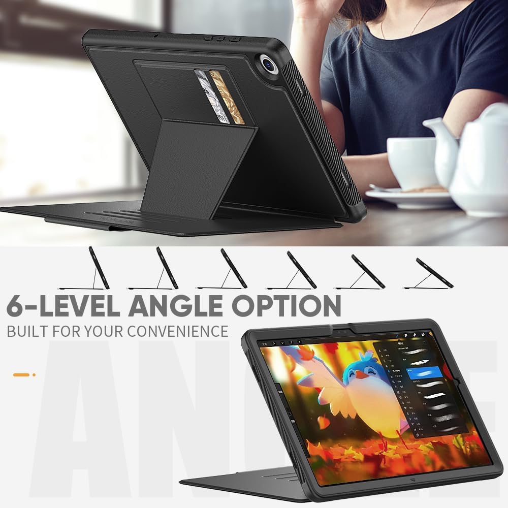 [Enduro Case] Tough Strong Magnetic & Flip Case [Auto Sleep/Wake] Cover with Multi-Angle Stand & Card Slot For Samsung Tab A9 Plus 11" (SM-X210/X215)