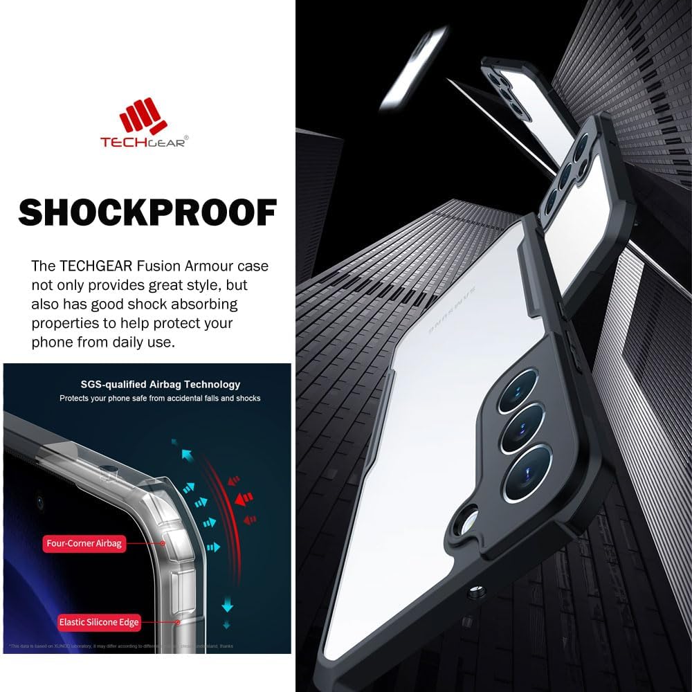 [Fusion Armour Case] Premium Hybrid Tough Heavy Duty, Clear Back, Bumper Case for Samsung Galaxy S23 FE 5G