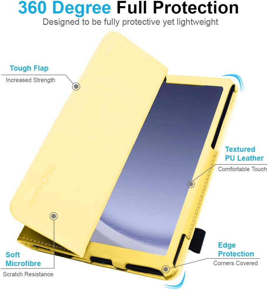 [Folio Case] Smart Cover Stand with Auto Sleep/Wake & Hand Strap for Samsung Galaxy Tab A9 Plus 11" (SM-X210 / SM-X215)