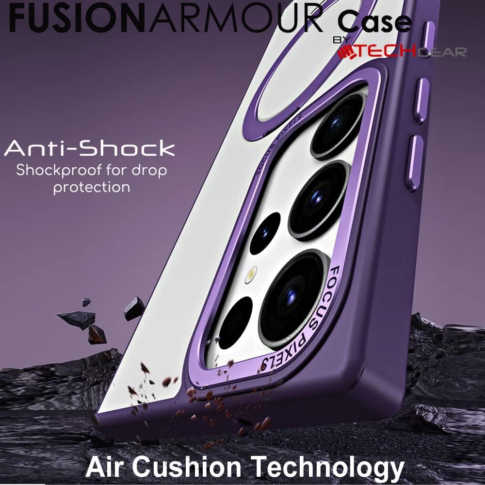 [Fusion Armour Ring] Premium Tough Protective Magnetic Ring Kickstand Case, MagSafe Case for Samsung Galaxy S24 Ultra