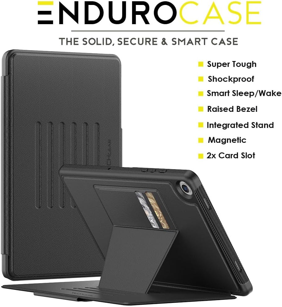 [Enduro Case] Tough Strong Magnetic & Flip Case [Auto Sleep/Wake] Cover with Multi-Angle Stand & Card Slot For Samsung Tab A9 Plus 11" (SM-X210/X215)