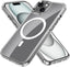 [Mag Fusion] Shockproof, Anti-Scratch, Slim & Light, Gel Bumper & Clear Hard Back Compatible with MagSafe Case Cover for iPhone 15 6.1"