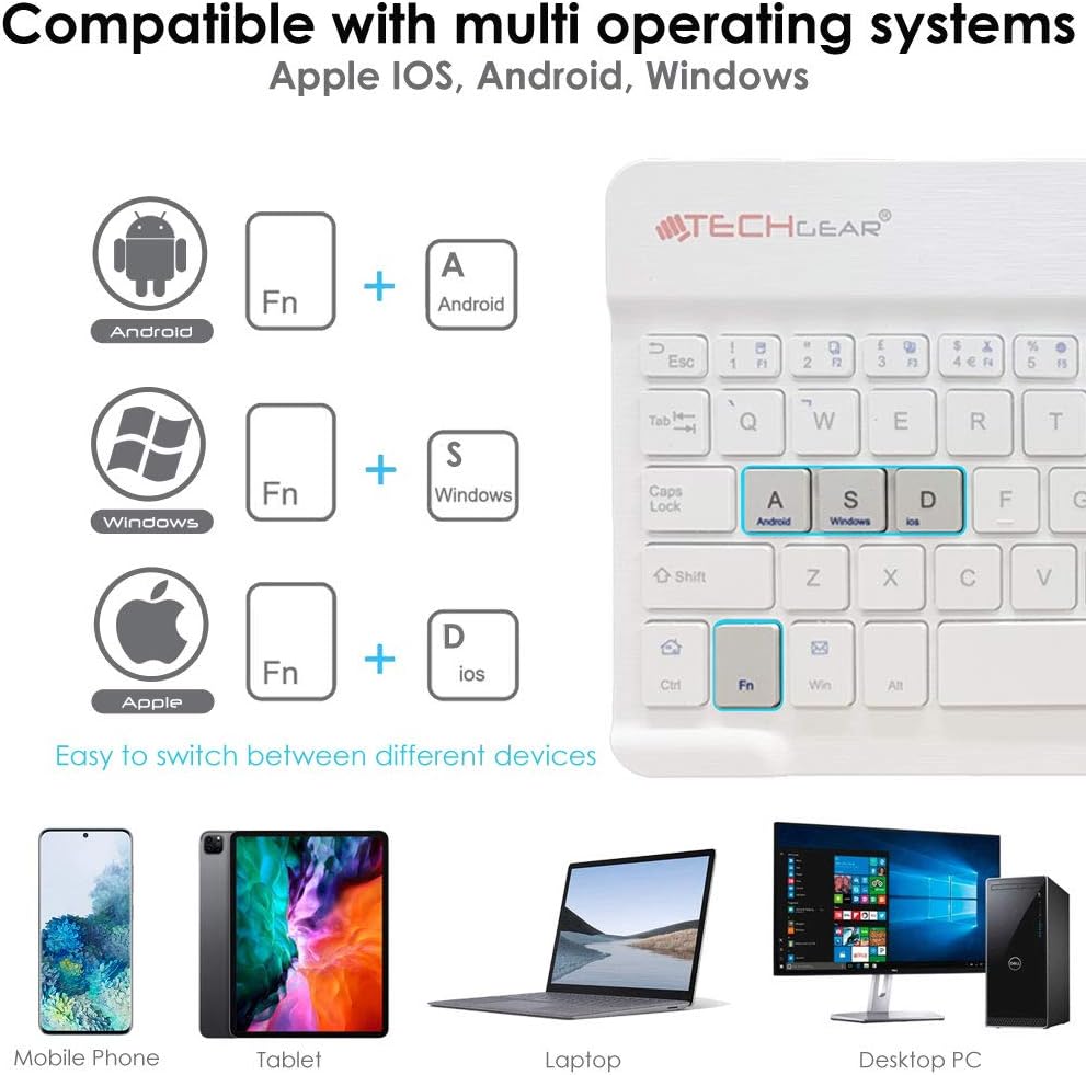 [Active Strike] Slim Line Bluetooth Wireless UK QWERTY Keyboard With Carry Case