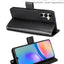 [Leather Wallet Case] Protective Cover with Cash & Card Holder, Stand and Wrist Strap For Samsung Galaxy A05s