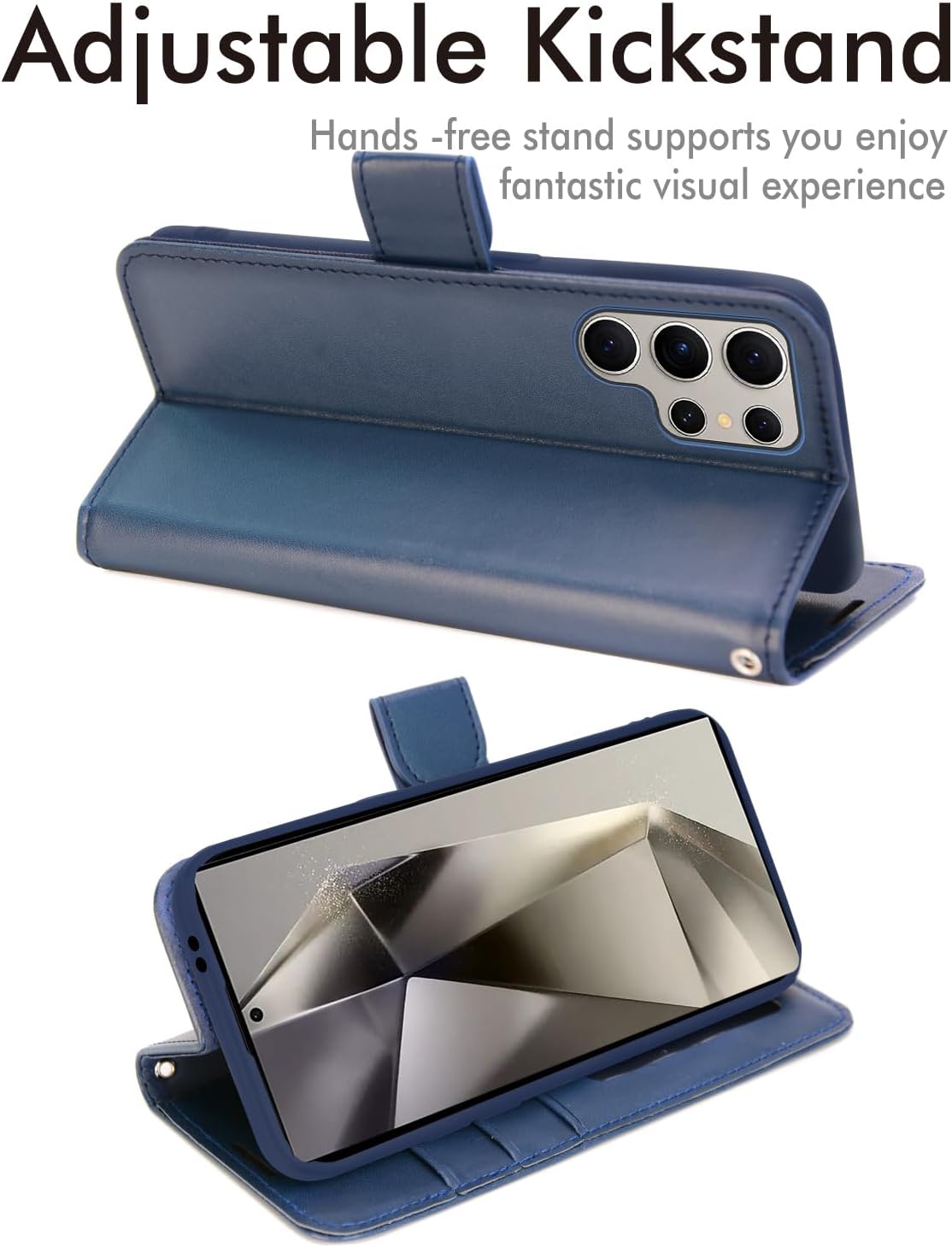 [Wallet Case] Protective Cover with Cash & Card Holder, Stand and Wrist Strap For Samsung Galaxy S24 Ultra