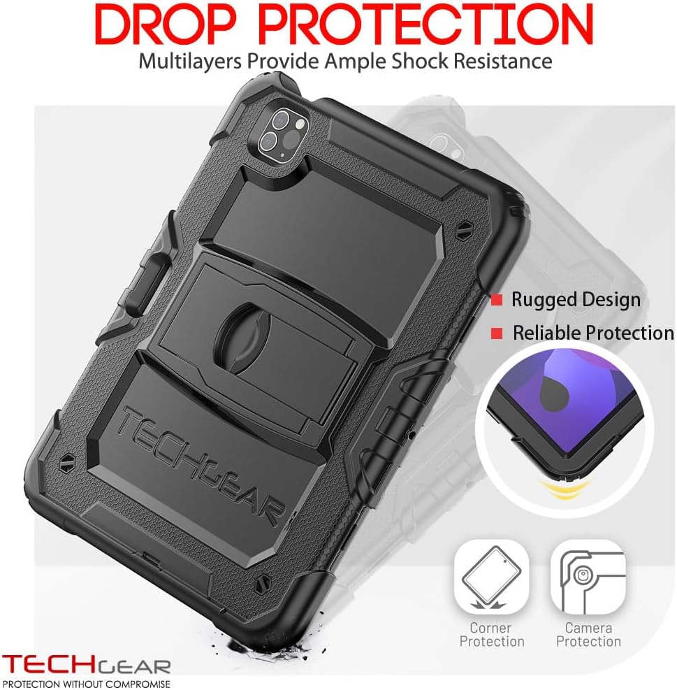 [ArmourSHIELD] Full Body Tough Rugged Case with Folding Stand & Protector For Apple iPad Air 10.9" 4th/5th Gen (2022/20) & iPad Pro 11" 4th/3rd Gen