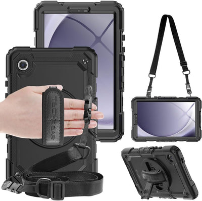 [UTILITY Case] Full Body Shockproof Case with Stand, Hand & Shoulder Strap for Samsung Galaxy Tab A9 Plus 11" (SM-X210 / SM-X215)