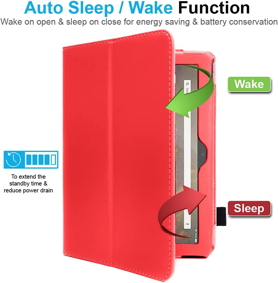 [Folio Case] Smart Cover Stand with Auto Sleep/Wake & Hand Strap for Amazon Fire Max 11" 2023 / 13th Generation