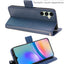 [Leather Wallet Case] Protective Cover with Cash & Card Holder, Stand and Wrist Strap For Samsung Galaxy A05s