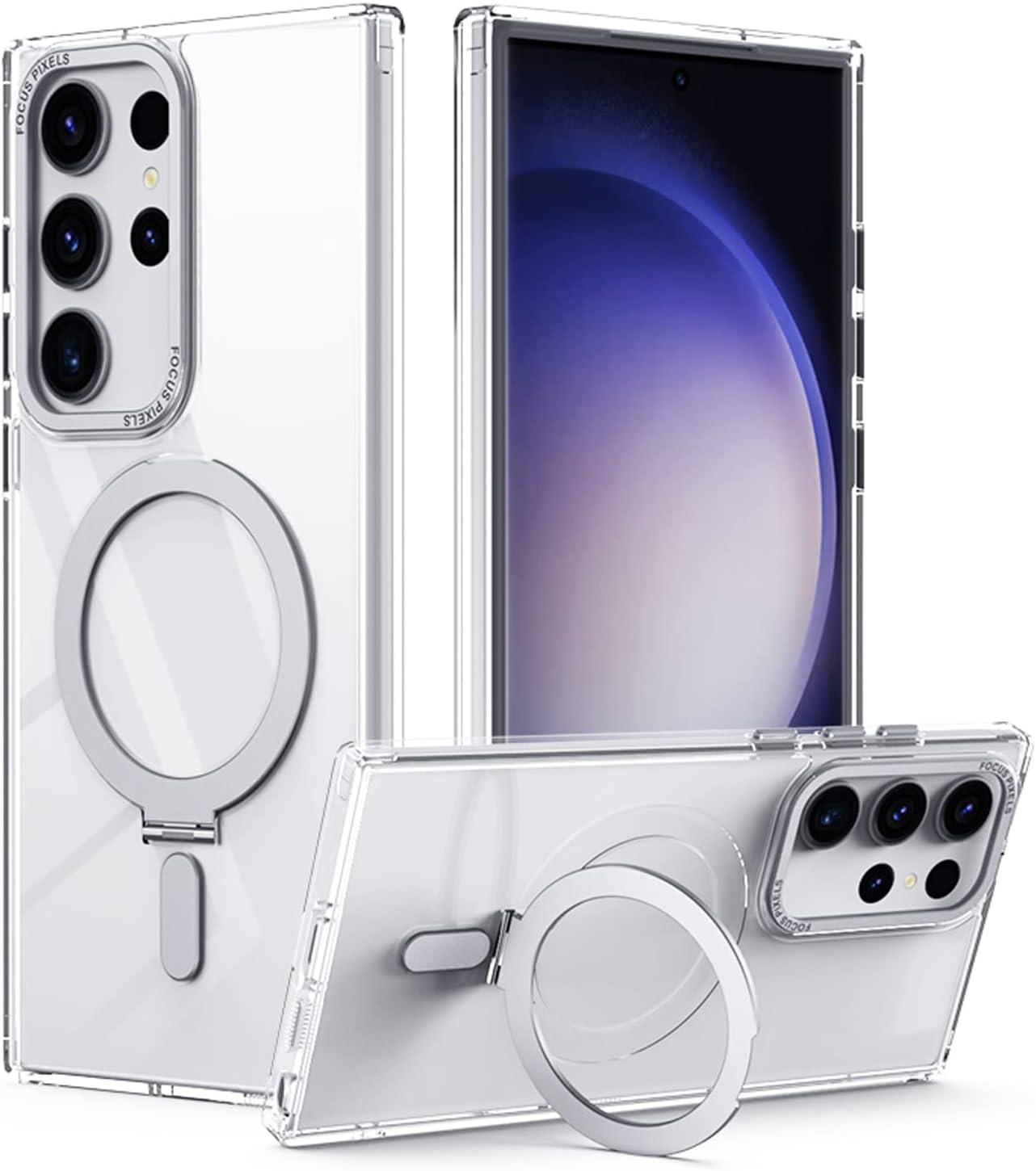 [Fusion Armour Ring] Premium Tough Protective Magnetic Ring Kickstand Case, MagSafe Case for Samsung Galaxy S24 Ultra
