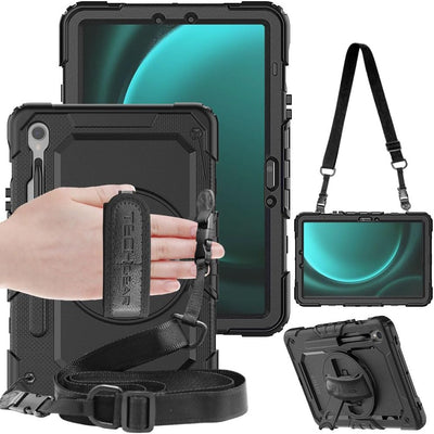 [UTILITY Case] Full Body Shockproof Case with Stand, Hand & Shoulder Strap for Samsung Galaxy Tab S9 FE 10.9" (SM-X510, SM-X516 Series)