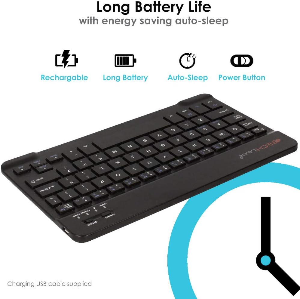 [Active Strike] Slim Line Bluetooth Wireless UK QWERTY Keyboard With Carry Case