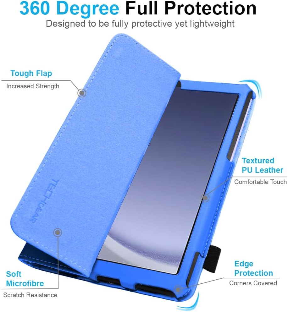 [Folio Case] Smart Cover Stand with Auto Sleep/Wake & Hand Strap for Samsung Galaxy Tab A9 Plus 11" (SM-X210 / SM-X215)