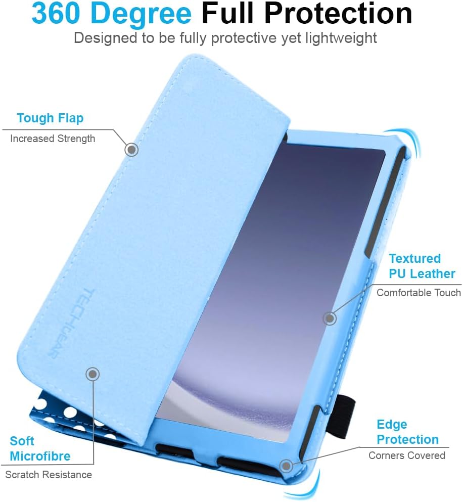 [Folio Case] Smart Cover Stand with Auto Sleep/Wake & Hand Strap for Samsung Galaxy Tab A9 Plus 11" (SM-X210 / SM-X215)