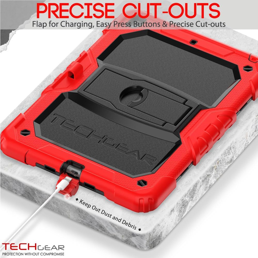 [ArmourSHIELD Case] Full Body Tough Rugged Case with Folding Stand & Screen Protector For Apple iPad 10.2" 2021/2020/2019 [9th/8th/7th Generation]