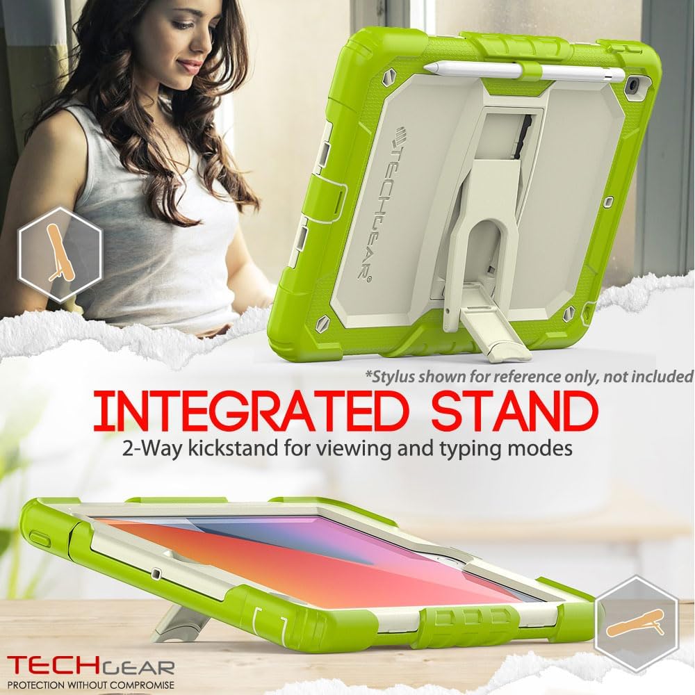 [ArmourSHIELD Case] Full Body Tough Rugged Case with Folding Stand & Screen Protector For Apple iPad 10.2" 2021/2020/2019 [9th/8th/7th Generation]