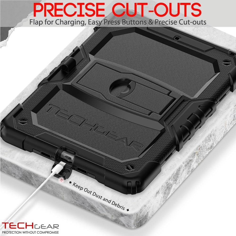 [ArmourSHIELD Case] Full Body Tough Rugged Case with Folding Stand & Screen Protector For Apple iPad 10.2" 2021/2020/2019 [9th/8th/7th Generation]