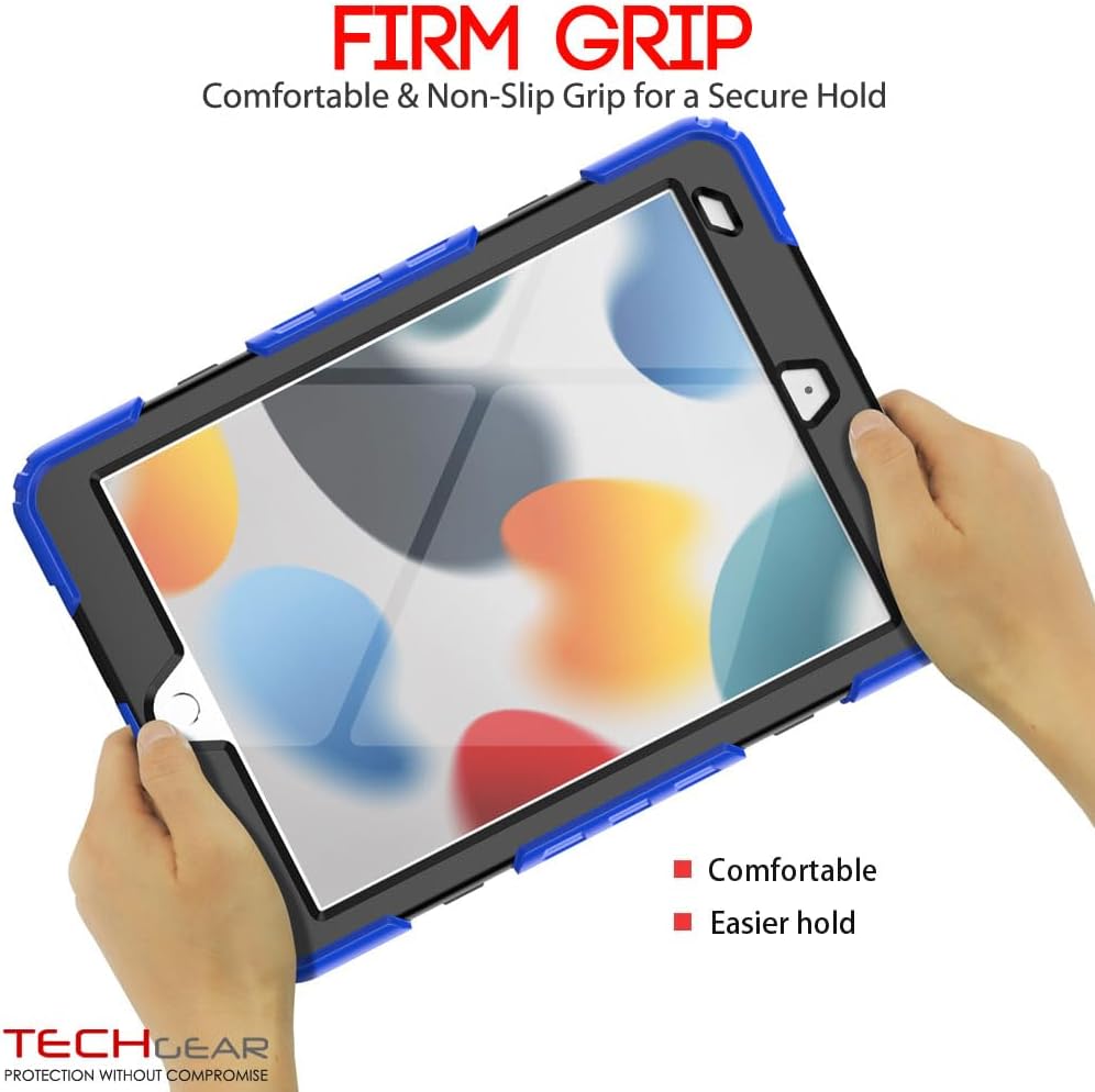 [ArmourSHIELD Case] Full Body Tough Rugged Case with Folding Stand & Screen Protector For Apple iPad 10.2" 2021/2020/2019 [9th/8th/7th Generation]