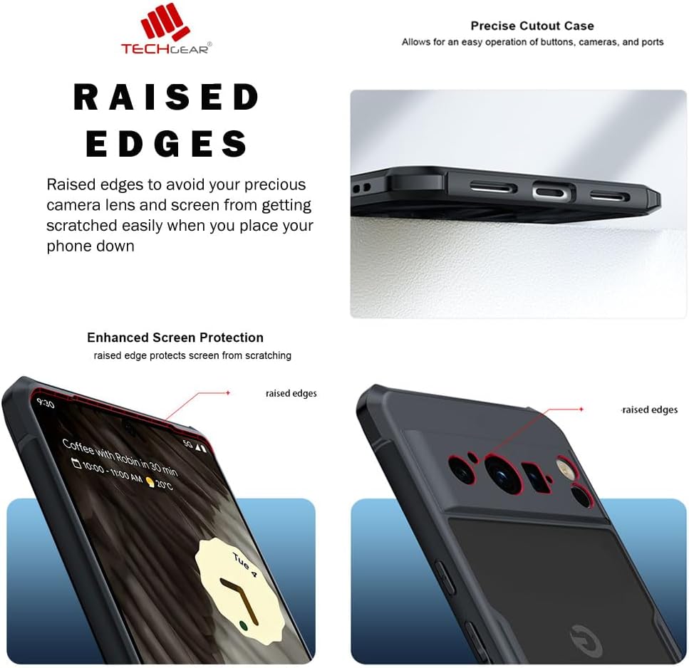[Fusion Armour Case] Premium Hybrid Tough Heavy Duty, Clear Back, Bumper Case for Google Pixel 8 Pro 5G