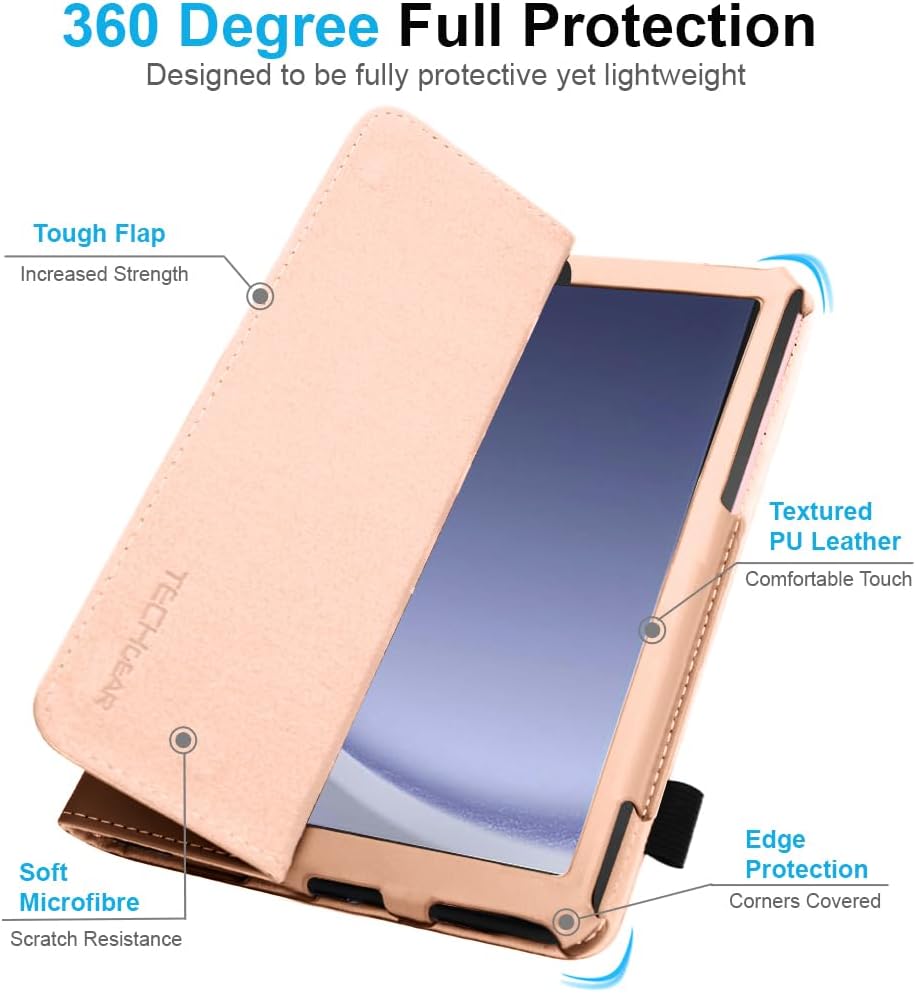 [Folio Case] Smart Cover Stand with Auto Sleep/Wake & Hand Strap for Samsung Galaxy Tab A9 Plus 11" (SM-X210 / SM-X215)