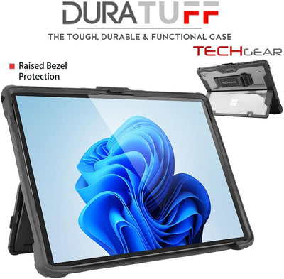 [DuraTUFF Case] Tough Rugged HEAVY DUTY Armour Shockproof Impact Case with Hand and Shoulder Strap & Stand Cover for Microsoft Surface Pro 4 5 6 7 7+