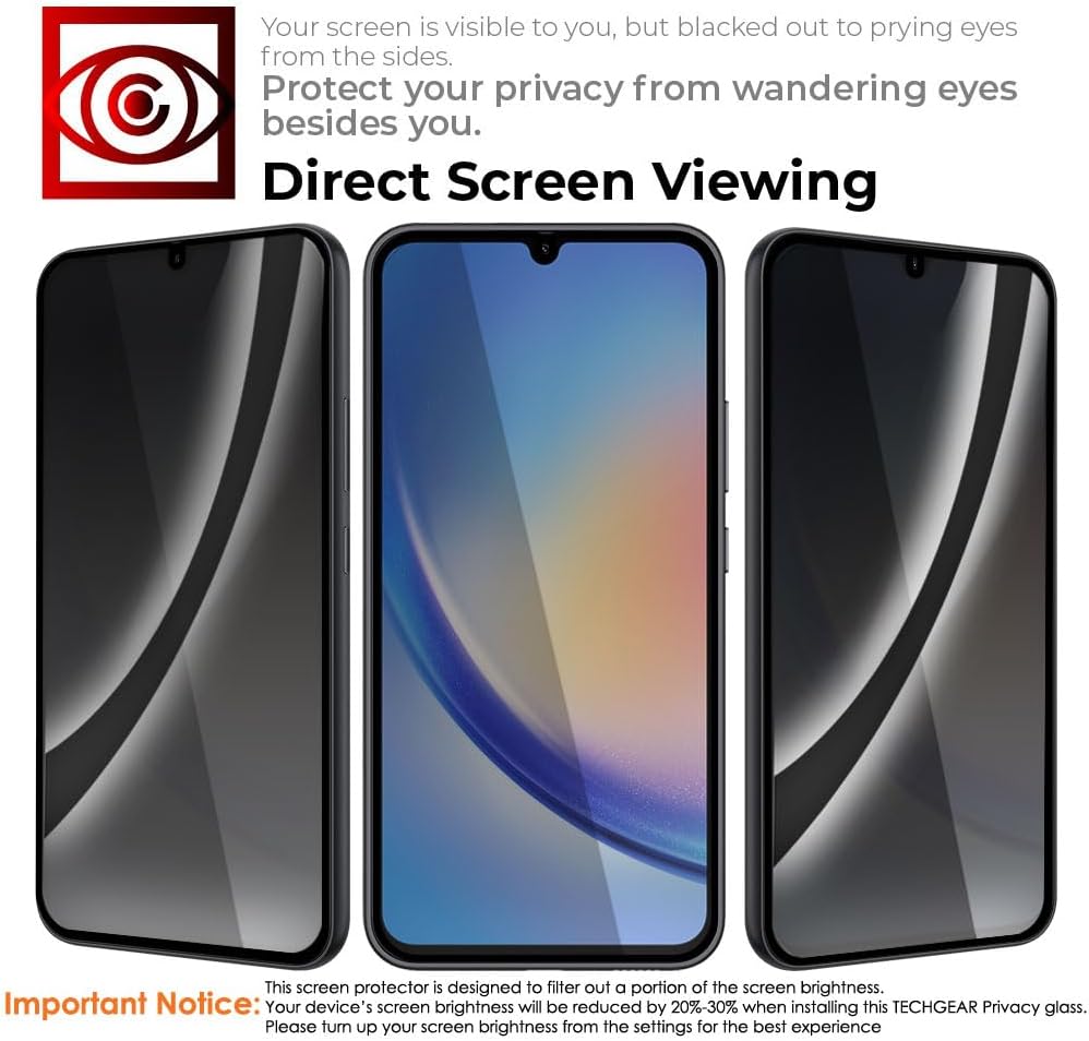 Samsung Galaxy A15 5G Anti Spy, Privacy Full Coverage 3D Tempered Glass Screen Protectors