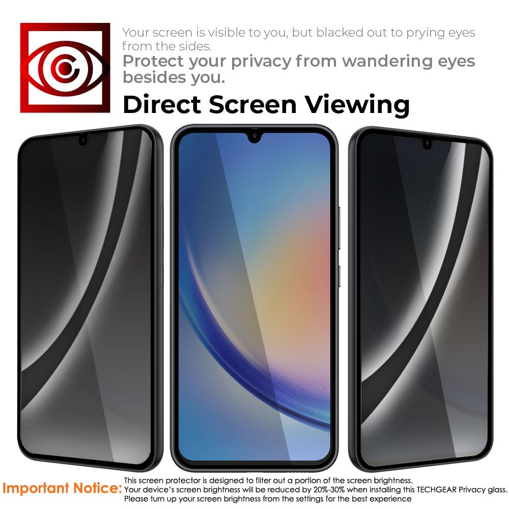 Samsung Galaxy A16 5G / A16 4G Anti Spy, Privacy Full Coverage 3D Tempered Glass Screen Protectors
