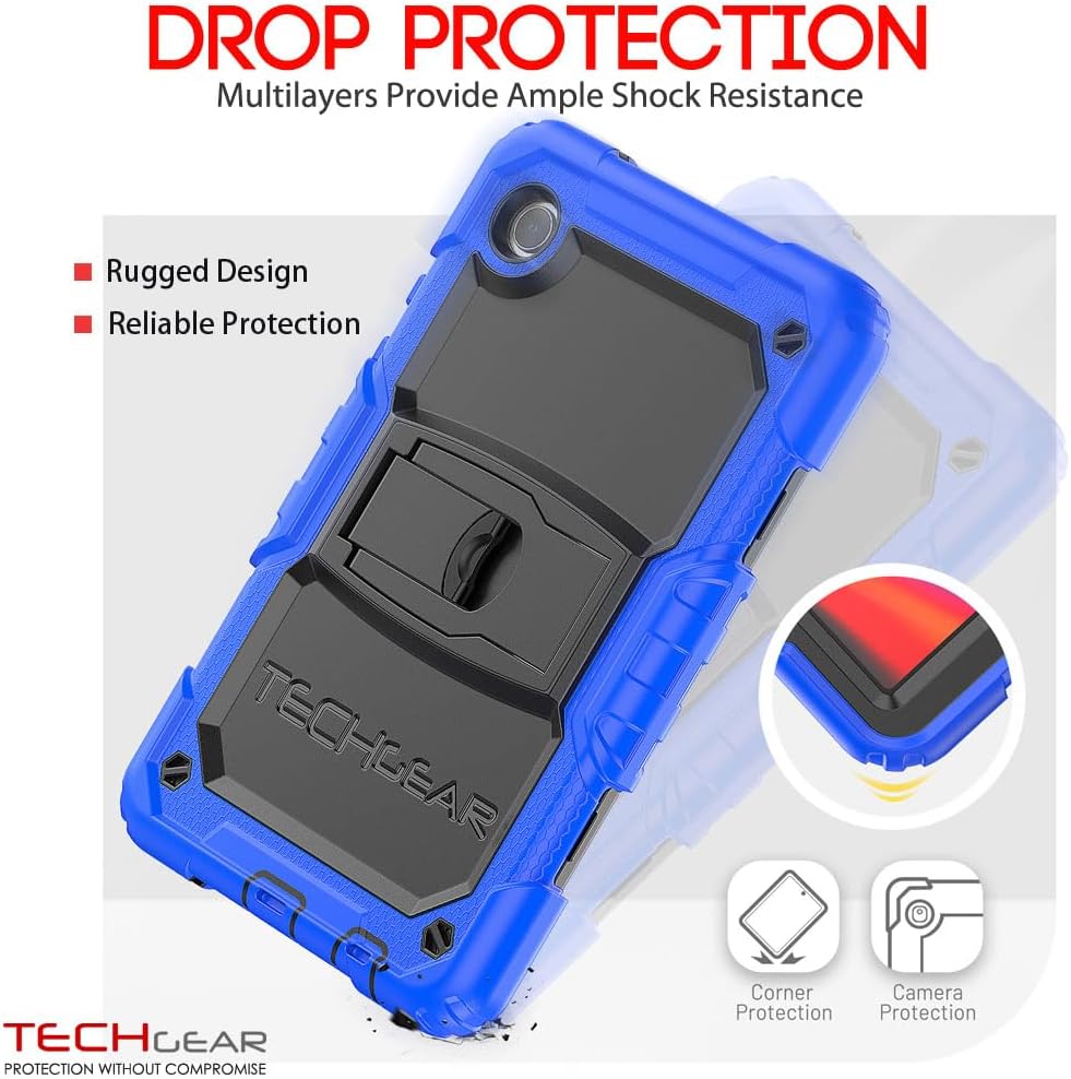 [ArmourSHIELD Case] Full Body Tough Rugged Case with Folding Stand & Screen Protector For Samsung Galaxy Tab A9 8.7" (SM-X110 / SM-X115)