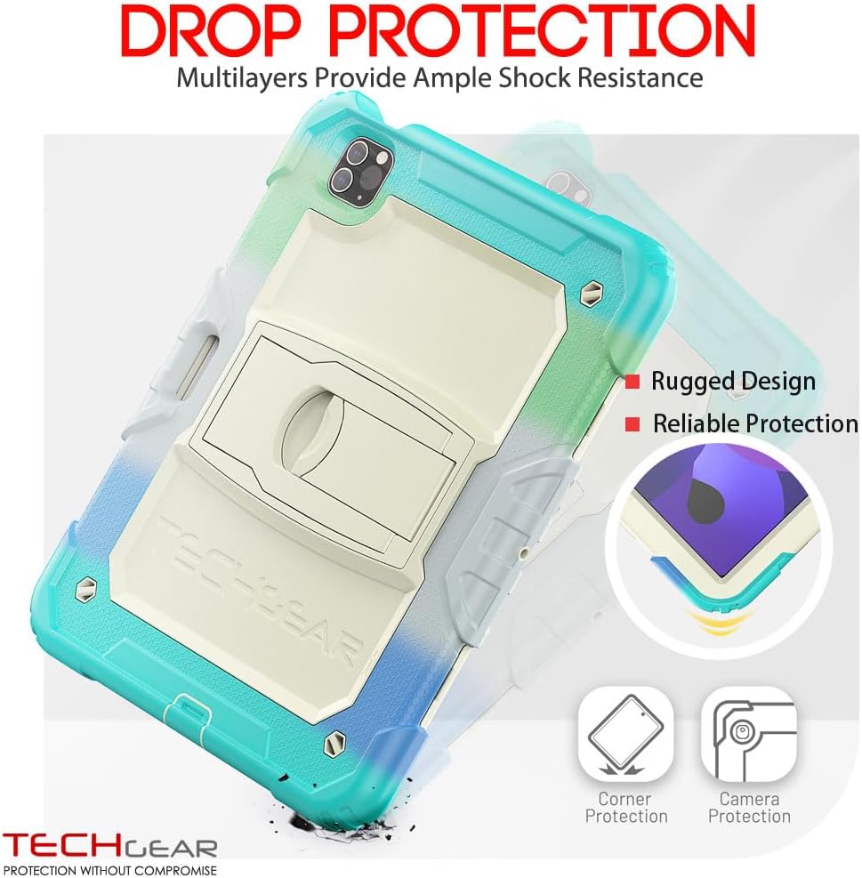 [ArmourSHIELD] Full Body Tough Rugged Case with Folding Stand & Protector For Apple iPad Air 10.9" 4th/5th Gen (2022/20) & iPad Pro 11" 4th/3rd Gen