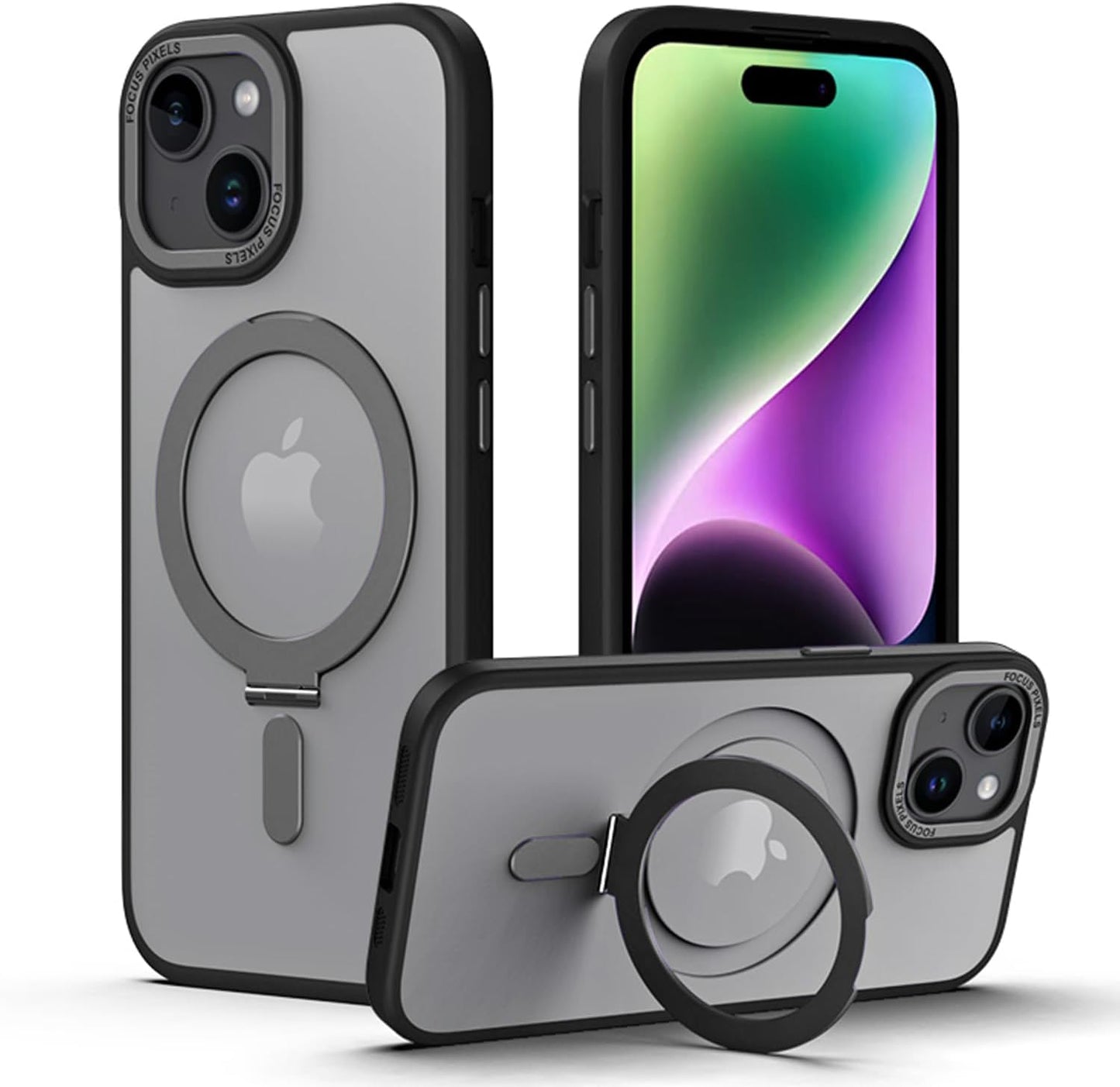 [Fusion Armour Ring] Premium Tough Protective Magnetic Ring Kickstand Case, MagSafe Case for iPhone 15 Plus 6.7"