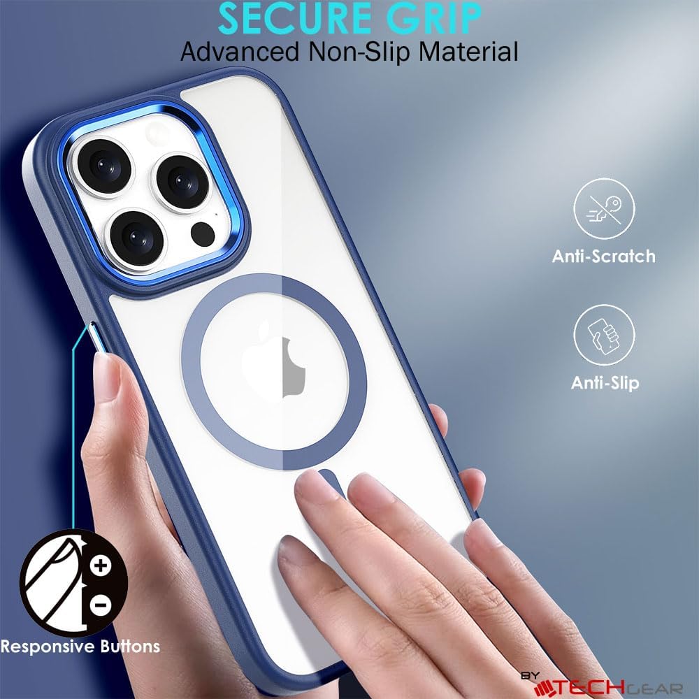 iPhone 15 Pro Max Tough MagSafe Case [Magnetic Fusion] Premium Tough Rugged Protective Case Slim Heavy Duty Protection with Clear Back