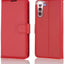 [Leather Wallet Case] Protective Cover with Cash & Card Holder, Stand and Wrist Strap For Samsung Galaxy S24 5G