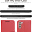 [Leather Wallet Case] Protective Cover with Cash & Card Holder, Stand and Wrist Strap For Samsung Galaxy S24 5G